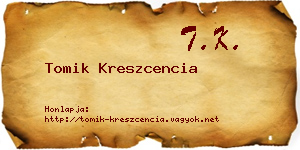 Tomik Kreszcencia névjegykártya